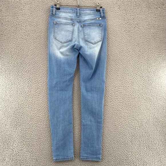 KanCan Jeans Women 1 24 Caroline Blue Ankle Skinny Distressed Light Wash Stretch - Picture 3 of 12